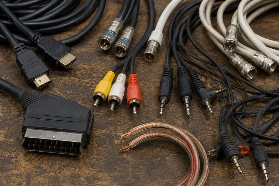 HDMI-, Antennen-, Lautsprecher-, Audio- und Videokabel aus dem Haushalt